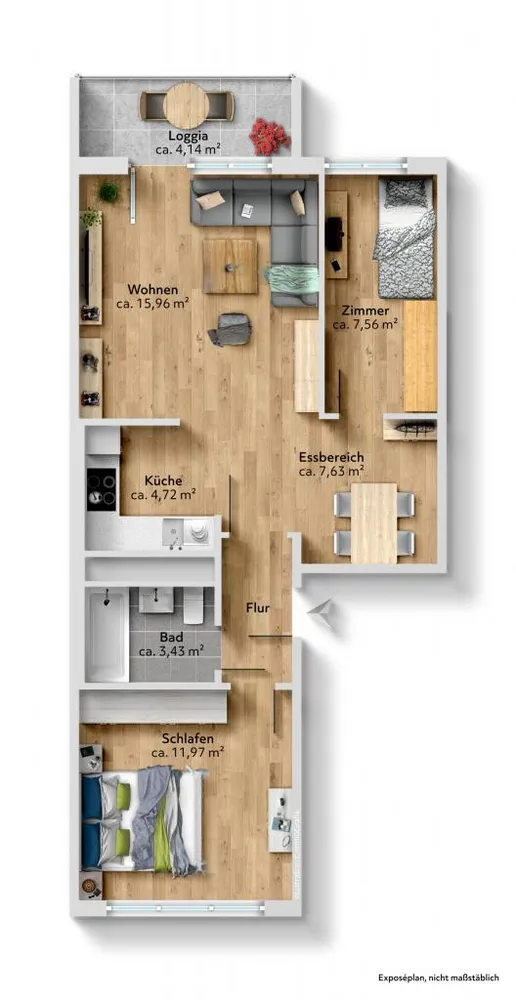 3 room apartment with 56 m² in Chemnitz – Photo 4