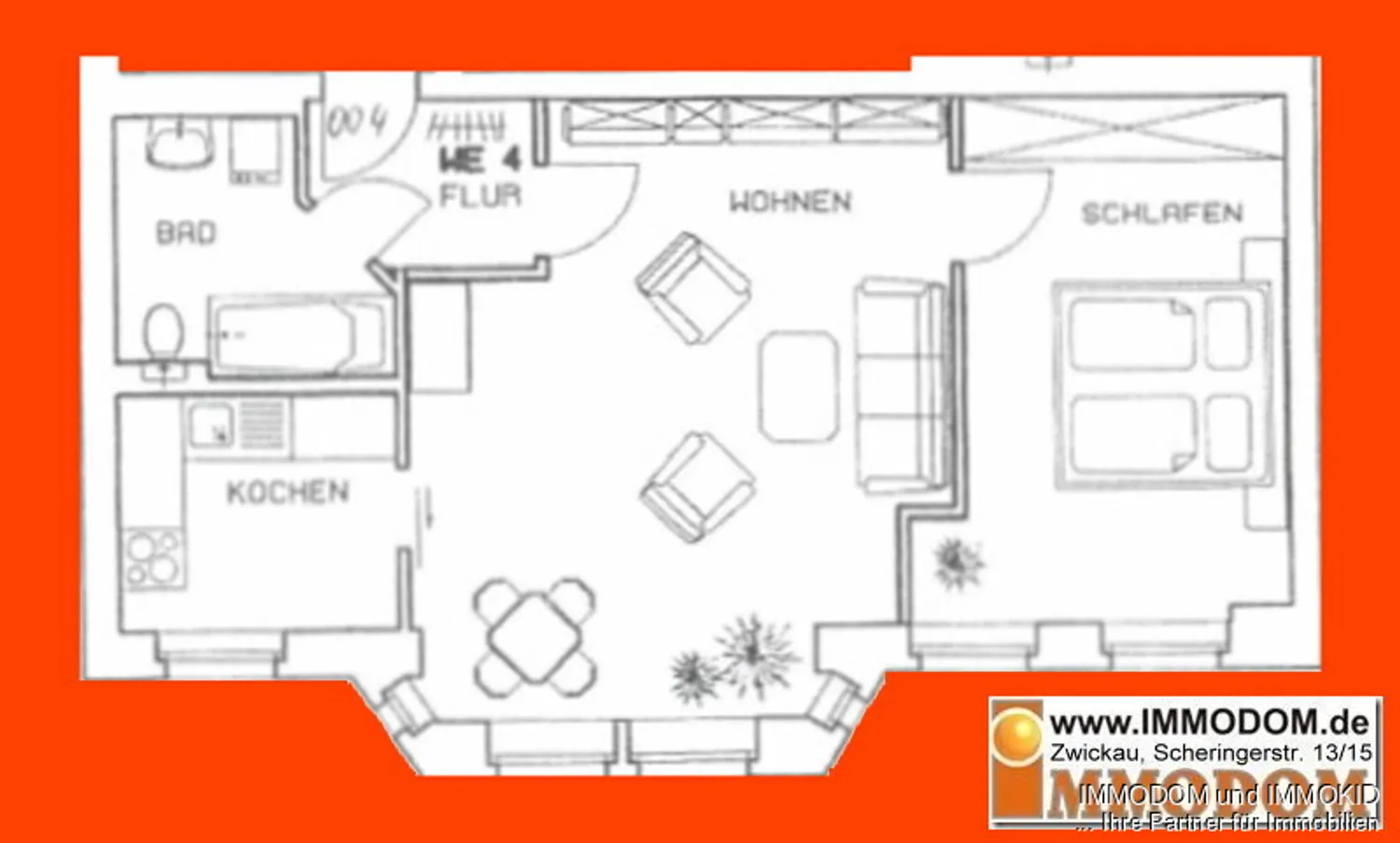 2 Zimmer Wohnung mit 54 m² in Zwickau – Bild 4