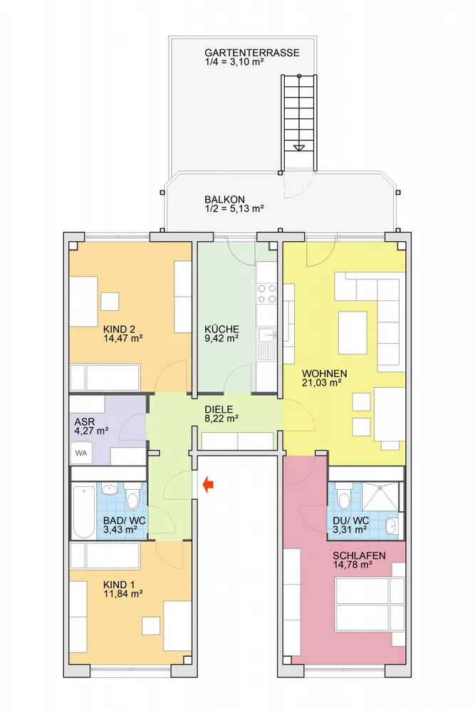 4 room apartment with 99 m² in Chemnitz – Photo 2