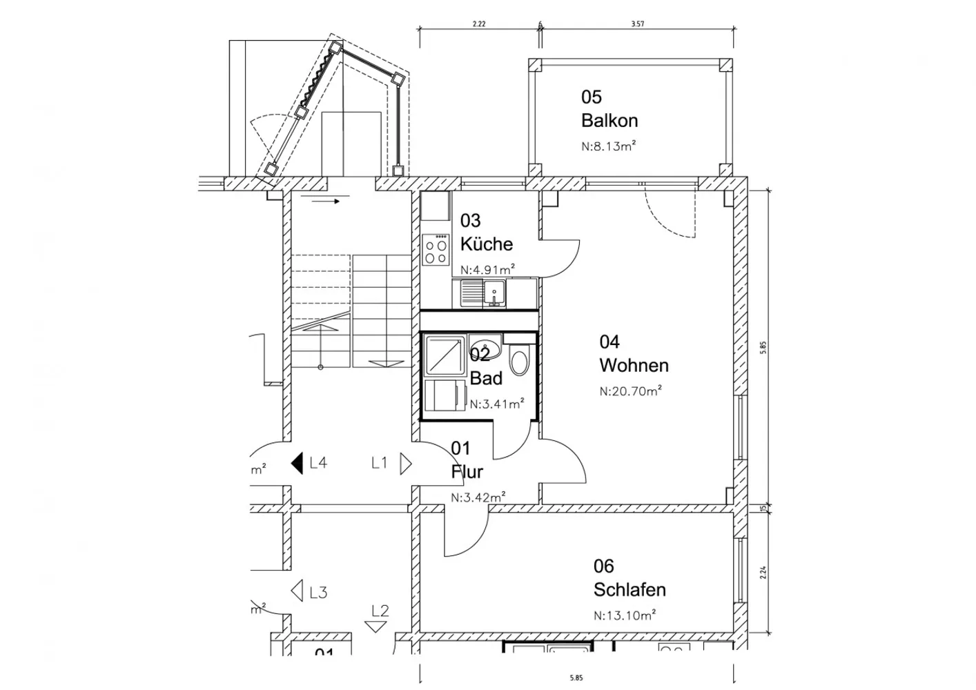 2 Zimmer Wohnung mit 48 m² in Magdeburg – Bild 2