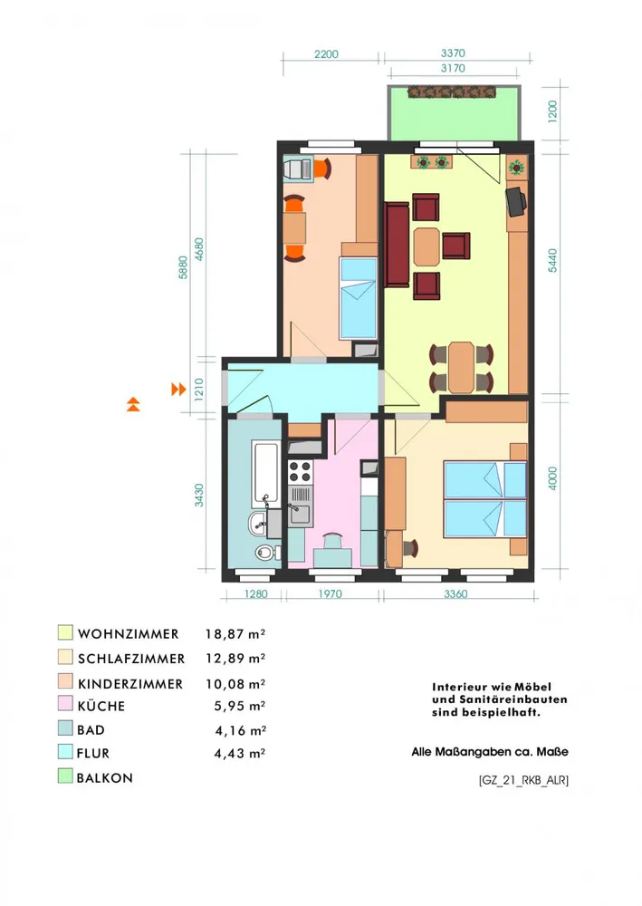 3 Zimmer Wohnung mit 58 m² in Leipzig – Bild 2