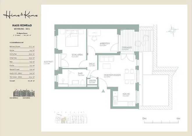 3 Zimmer Wohnung mit 67 m² in Düsseldorf – Bild 2