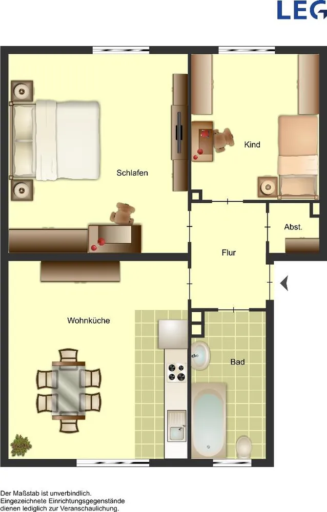 2 Zimmer Wohnung mit 46 m² in Duisburg – Bild 1