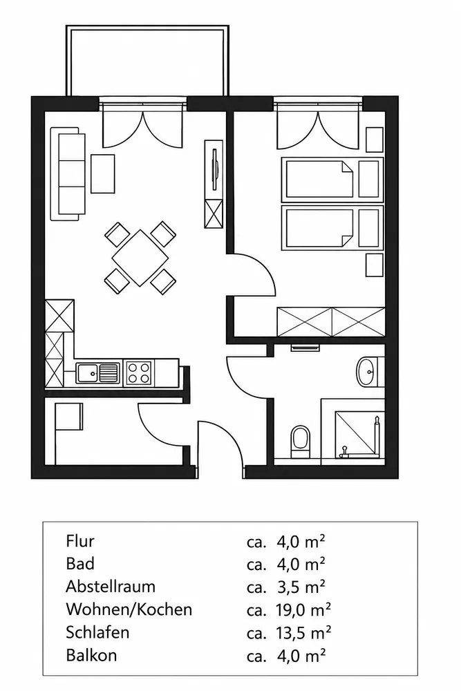 2 Zimmer Wohnung mit 48 m² in Minden – Bild 4