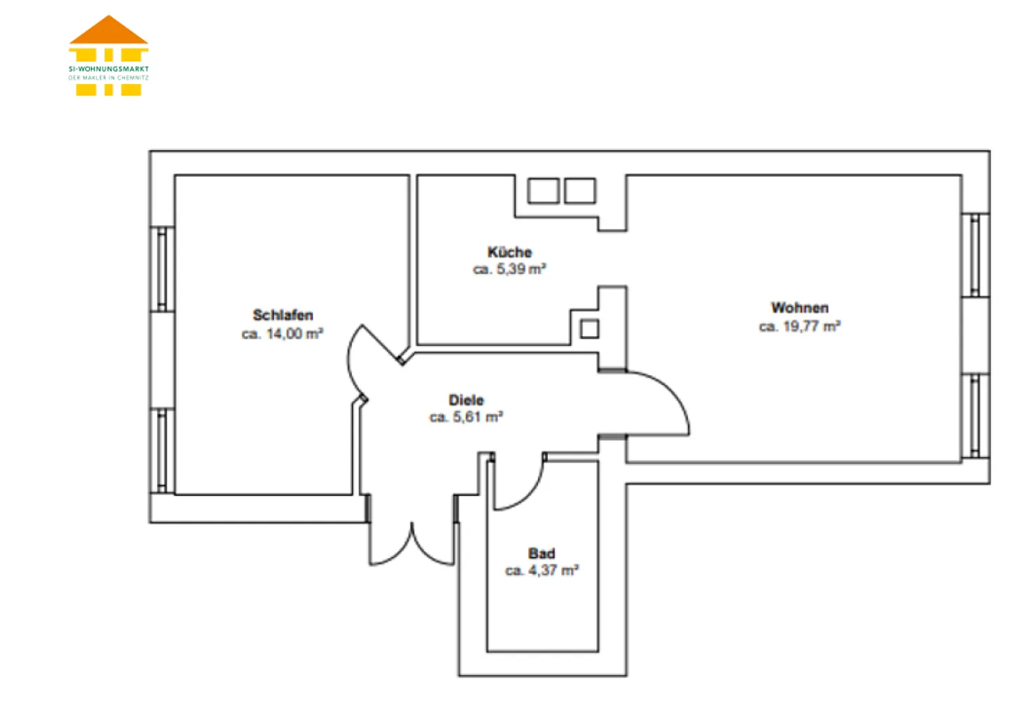 2 Zimmer Wohnung mit 49 m² in Chemnitz – Bild 5