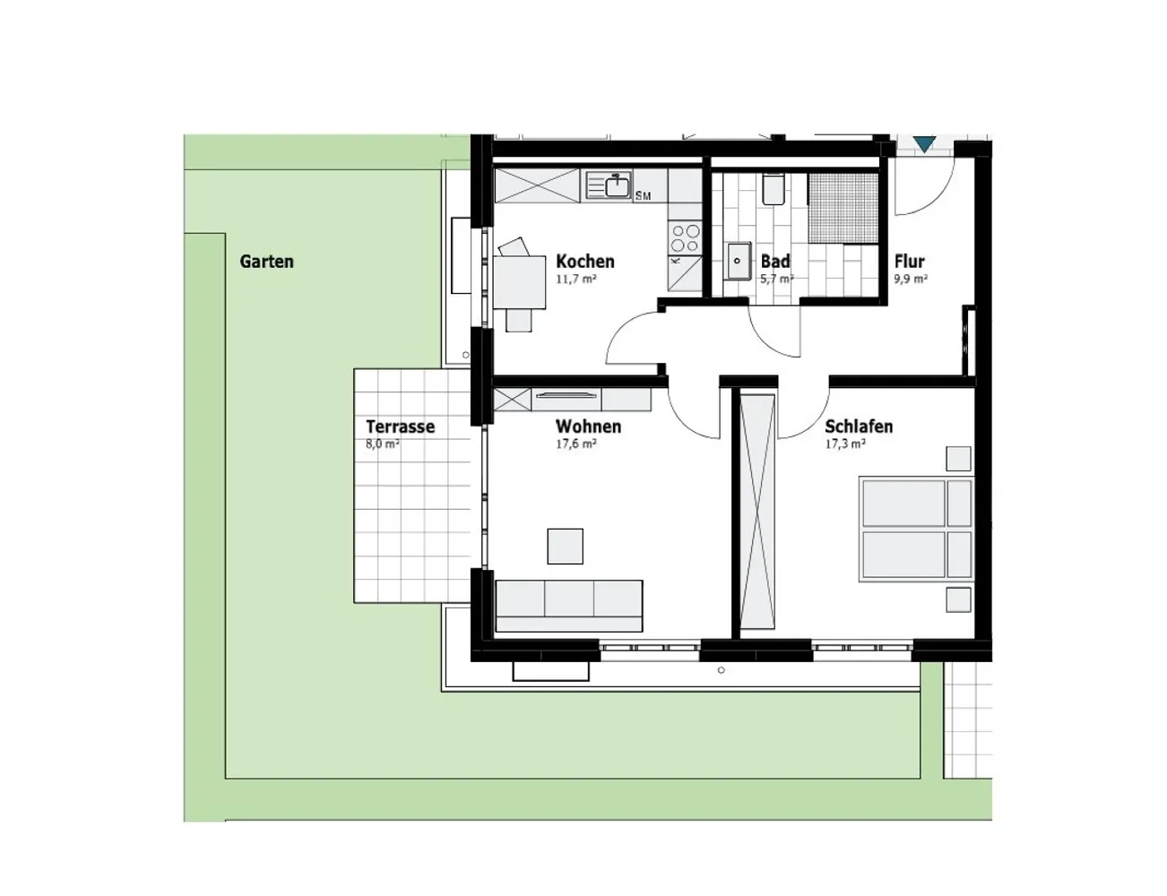 2 Zimmer Wohnung mit 67 m² in Duisburg – Bild 1