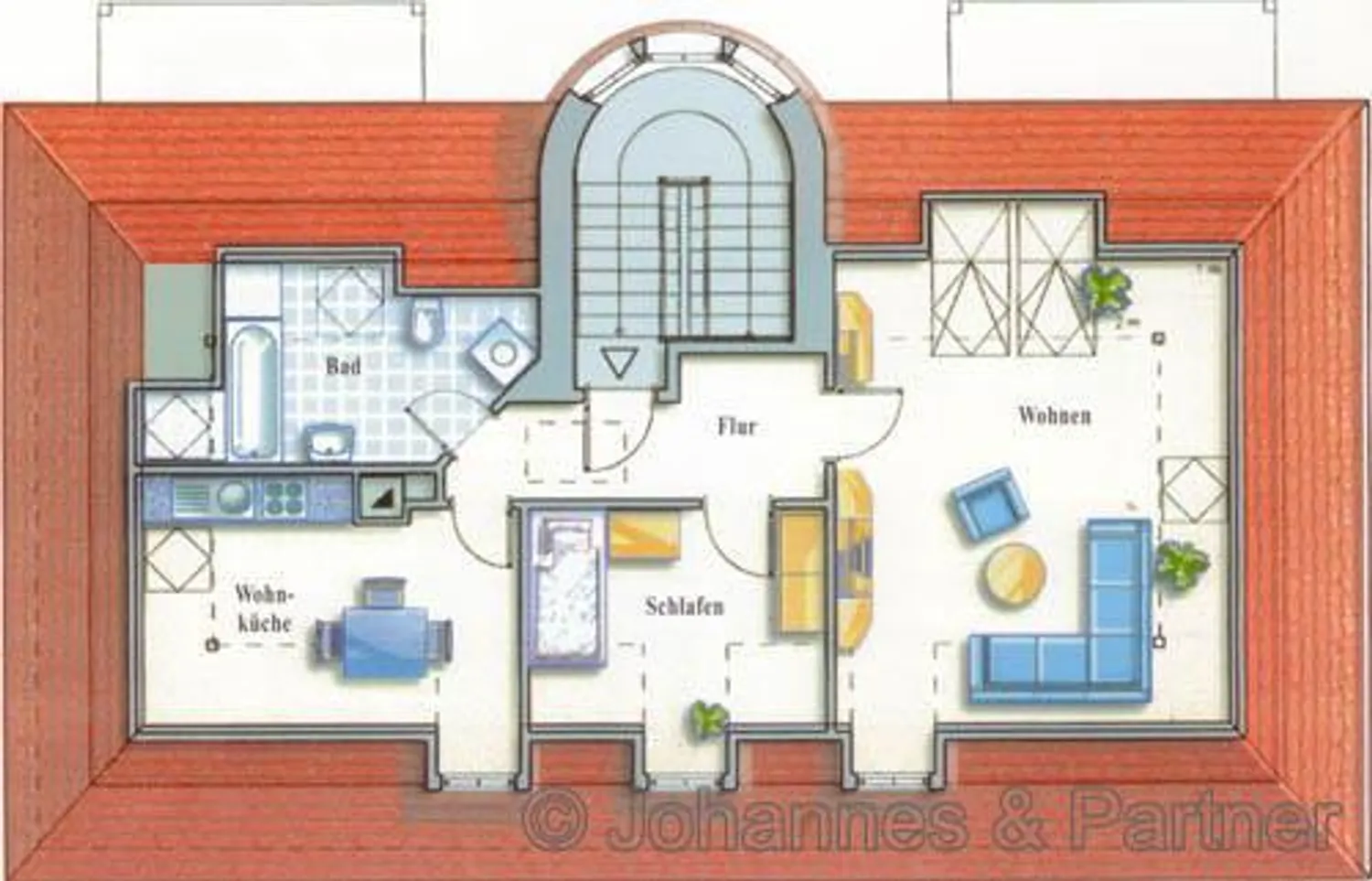 2 room apartment with 54 m² in Dresden – Photo 2