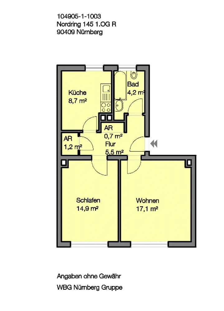 2 room apartment with 52 m² in Nuremberg – Photo 10