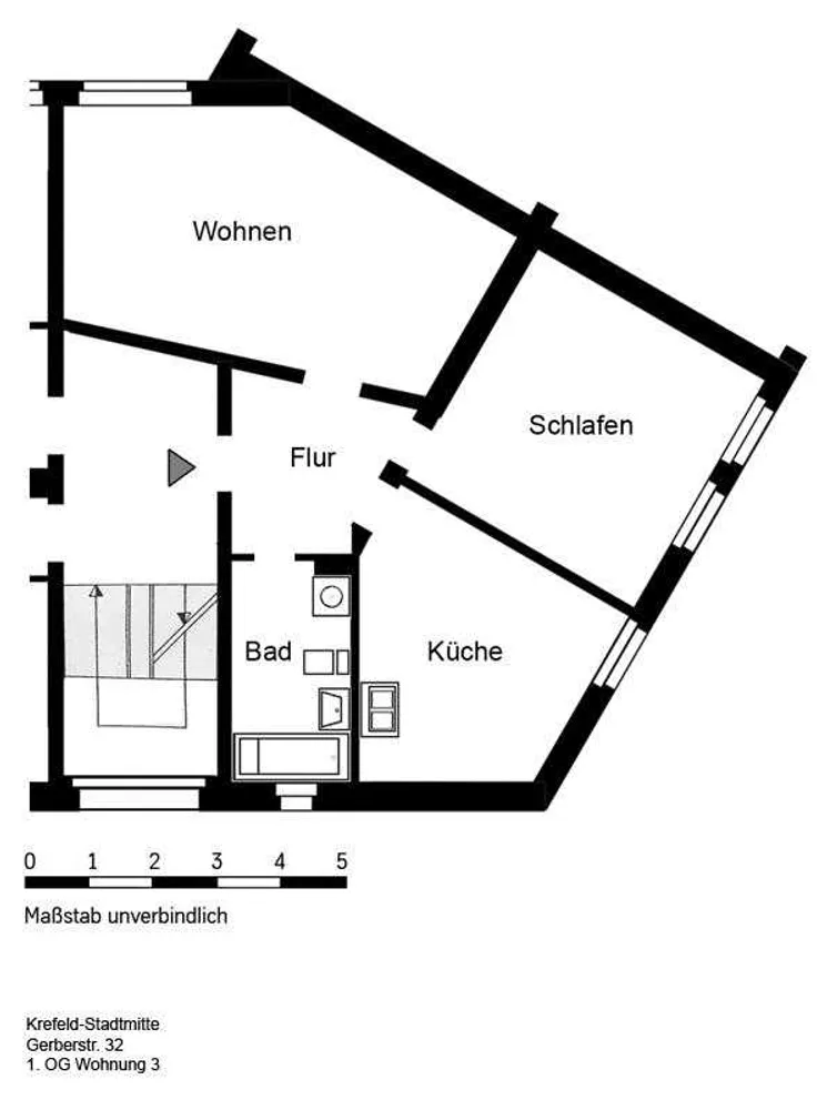 2 Zimmer Wohnung mit 62 m² in Krefeld – Bild 2