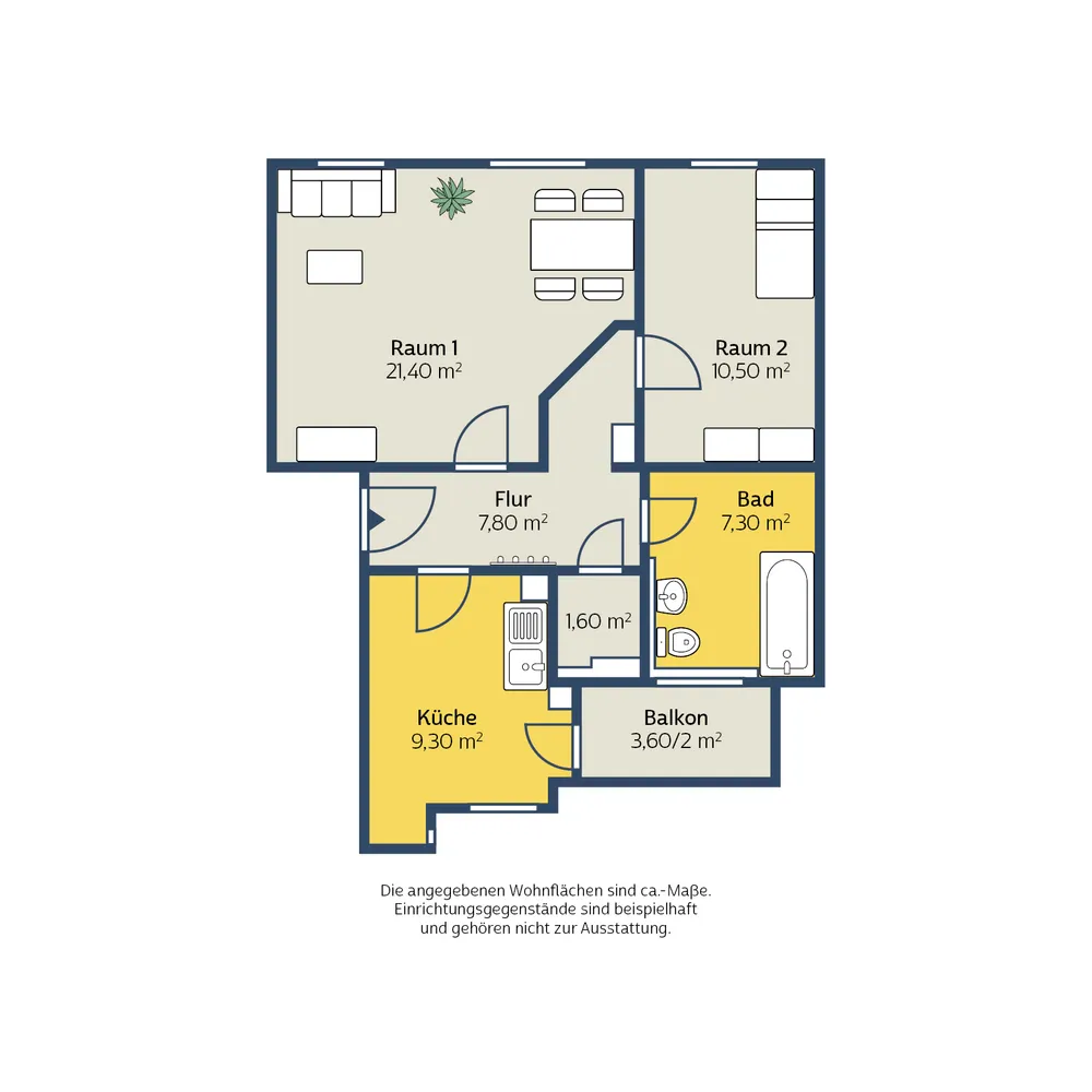 2 Zimmer Wohnung mit 62 m² in Leipzig – Bild 2
