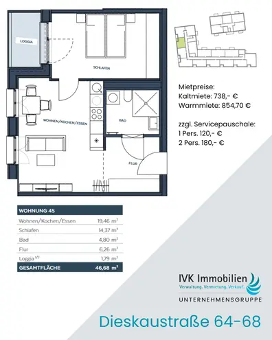 2 Zimmer Wohnung mit 47 m² in Leipzig – Bild 8