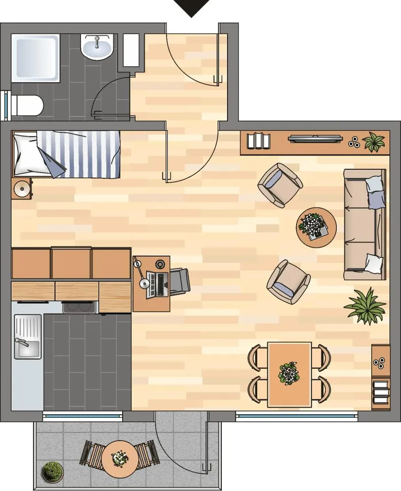 1 room apartment with 38 m² in Hanover – Photo 7
