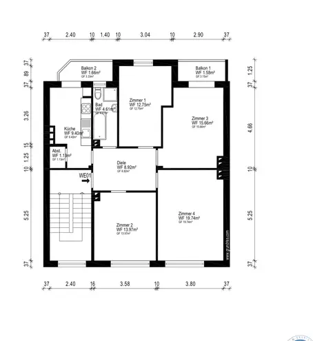 4 Zimmer Wohnung mit 90 m² in Düsseldorf – Bild 7