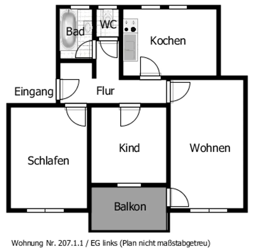 3 Zimmer Wohnung mit 76 m² in Schweinfurt – Bild 1