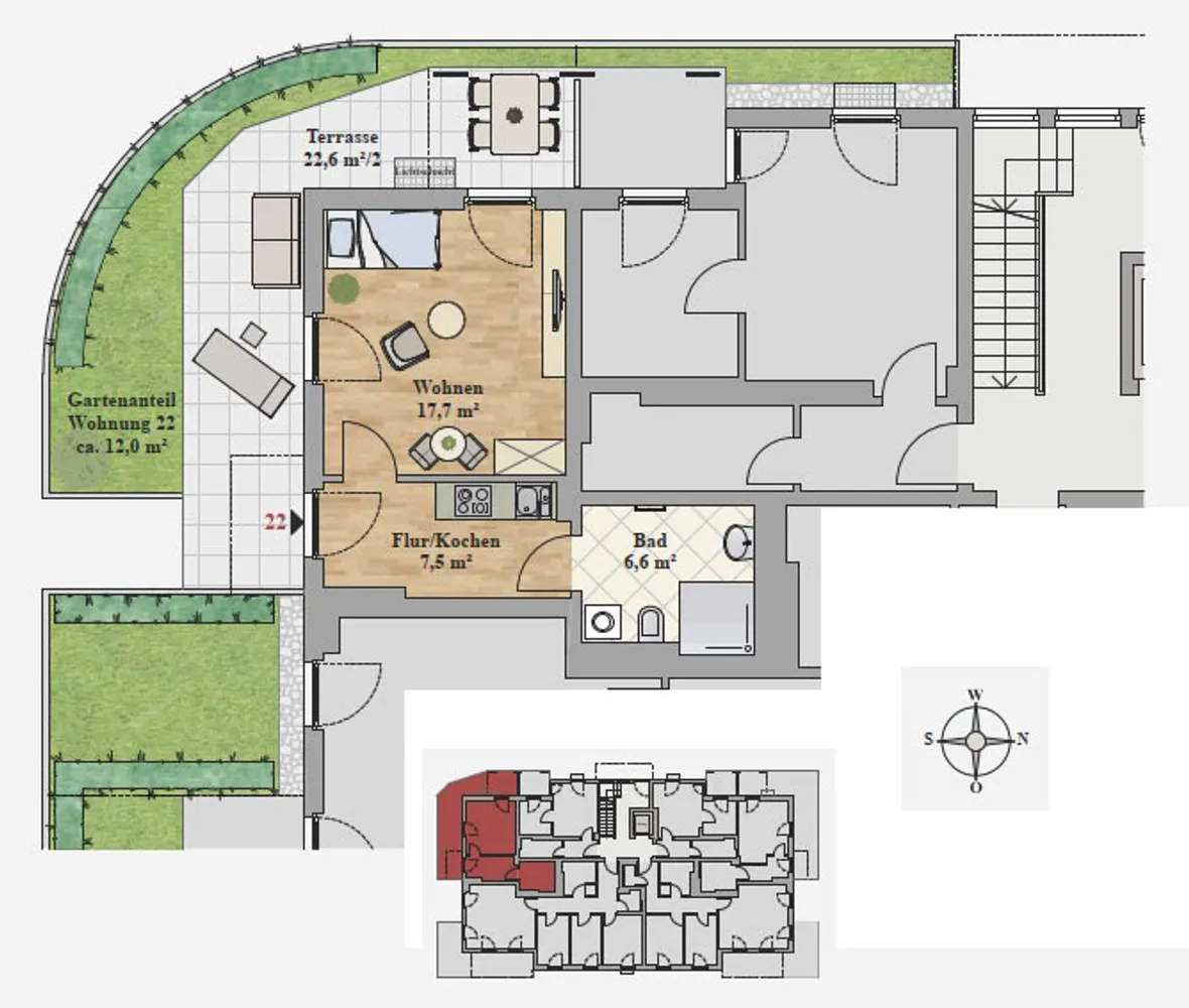 2 Zimmer Wohnung mit 42 m² in Dresden – Bild 3