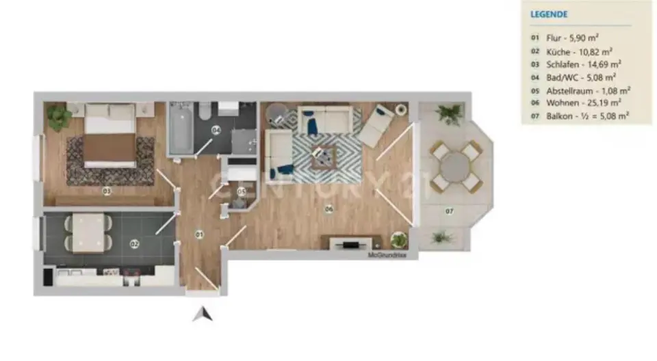 2 Zimmer Wohnung mit 60 m² in Straubing – Bild 10