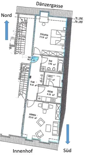 2 Zimmer Wohnung mit 70 m² in Regensburg – Bild 2