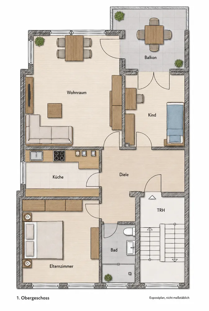 3 Zimmer Wohnung mit 81 m² in Hamm – Bild 2