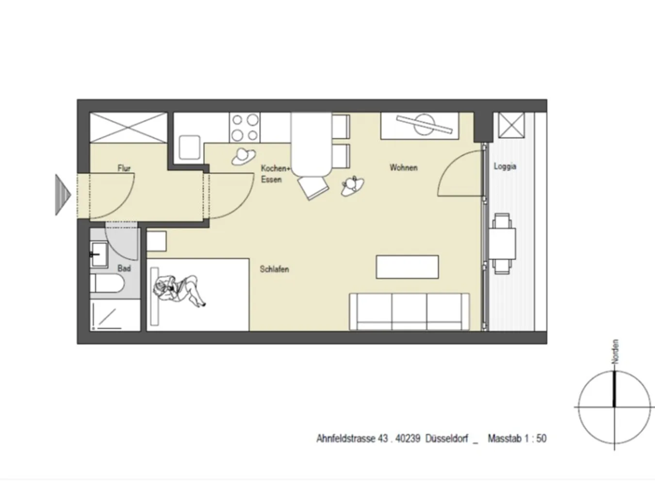 1 Zimmer Wohnung mit 37 m² in Düsseldorf – Bild 8
