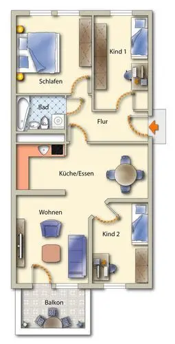 4 Zimmer Wohnung mit 70 m² in Freiberg – Bild 4