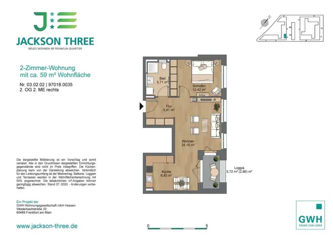 2 Zimmer Wohnung mit 59 m² in Mannheim – Bild 2