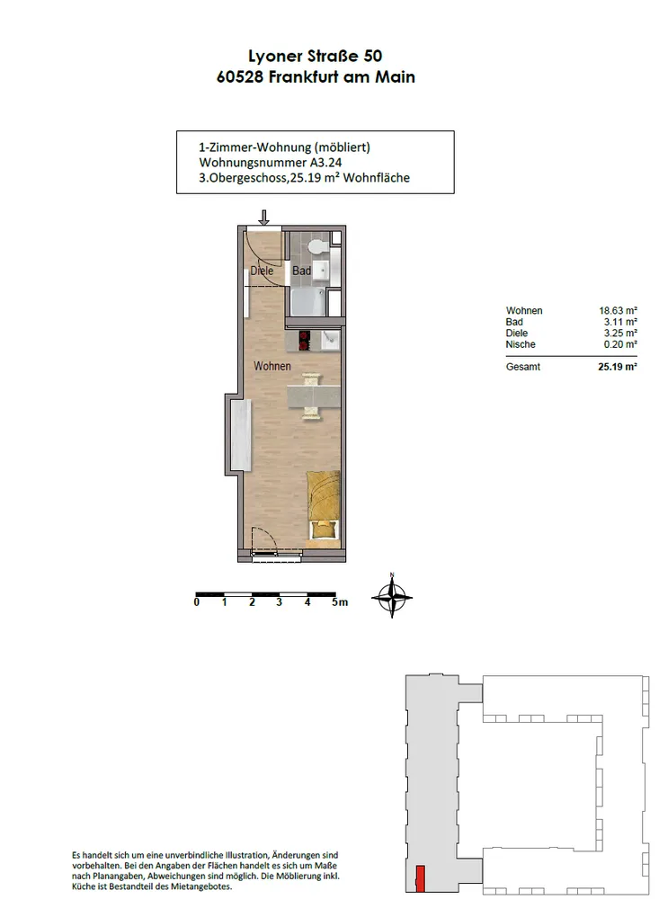 1 Zimmer Wohnung mit 25 m² in Frankfurt am Main – Bild 8