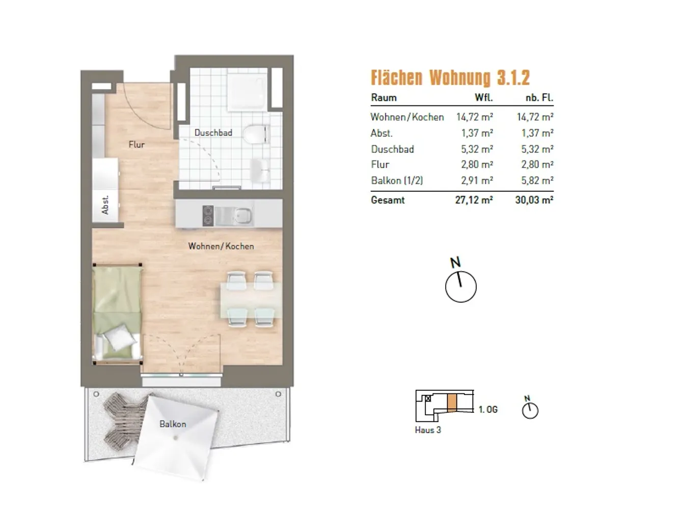 1 Zimmer Wohnung mit 27 m² in München – Bild 7