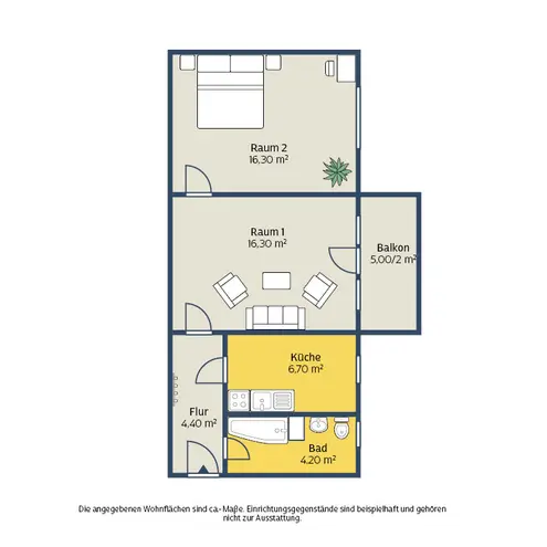 2 Zimmer Wohnung mit 51 m² in Leipzig – Bild 2