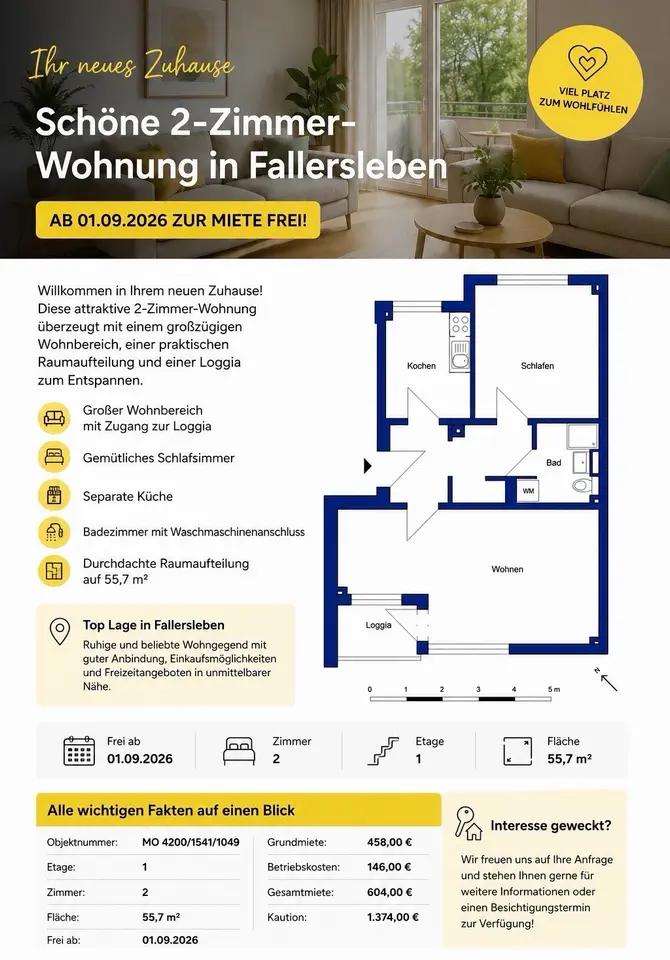 2 Zimmer Wohnung mit 65 m² in Wolfsburg – Bild 5