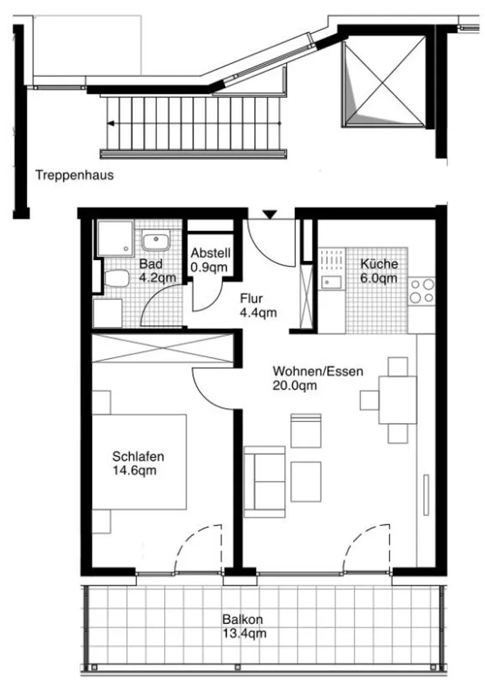 2 Zimmer Wohnung mit 57 m² in Stuttgart – Bild 2