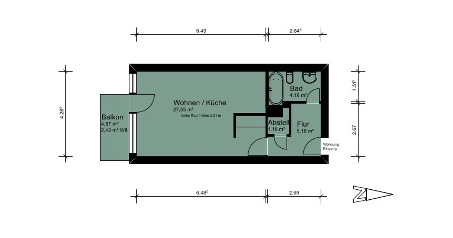 1 Zimmer Wohnung mit 40 m² in Bremen – Bild 4