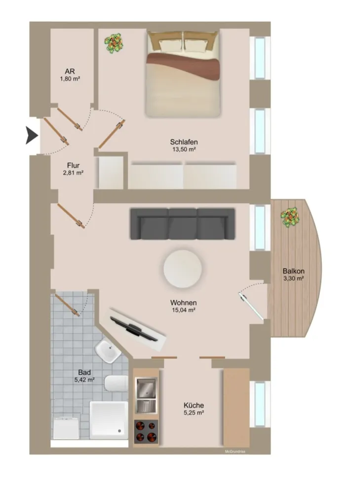 2 room apartment with 46 m² in Magdeburg – Photo 10