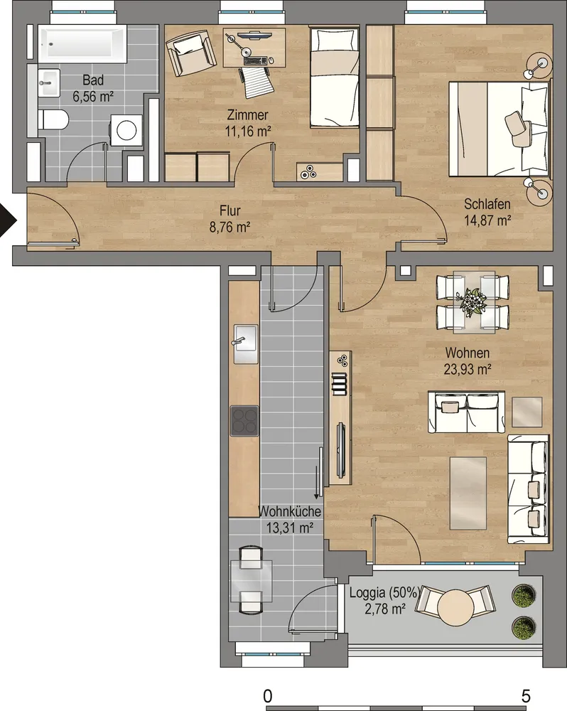 3 Zimmer Wohnung mit 81 m² in Frankfurt am Main – Bild 6