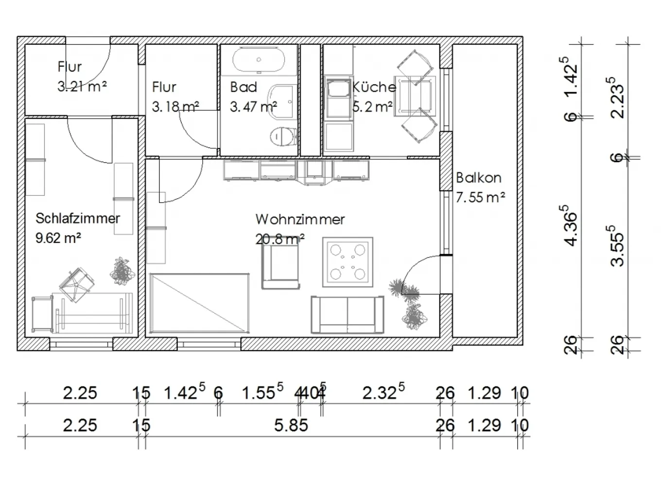 2 Zimmer Wohnung mit 48 m² in Magdeburg – Bild 2