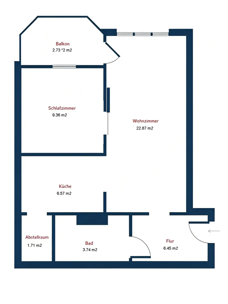 2 Zimmer Wohnung mit 54 m² in Mainz – Bild 1