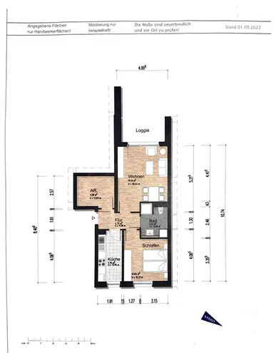 3 Zimmer Wohnung mit 57 m² in Mannheim – Bild 2
