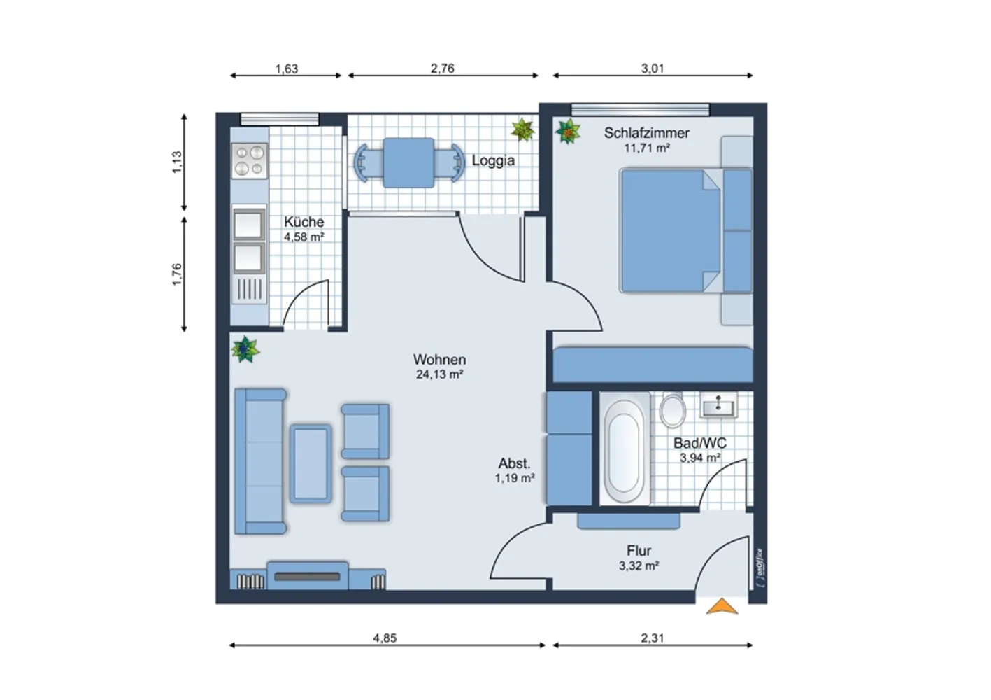 2 Zimmer Wohnung mit 50 m² in Krefeld – Bild 7