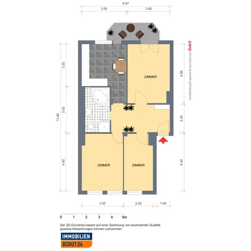 3 Zimmer Wohnung mit 75 m² in Köln – Bild 2