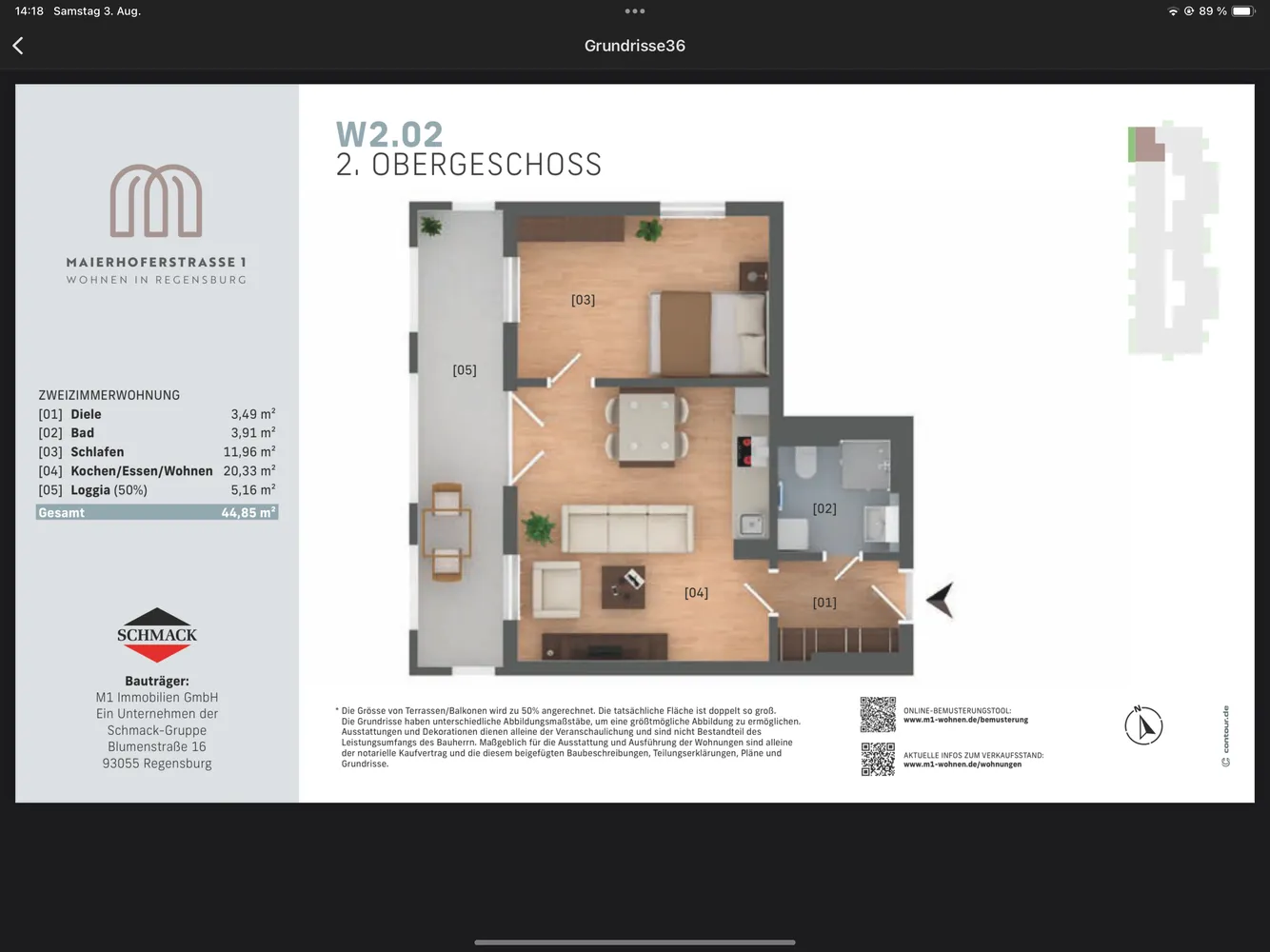 2 Zimmer Wohnung mit 45 m² in Regensburg – Bild 1