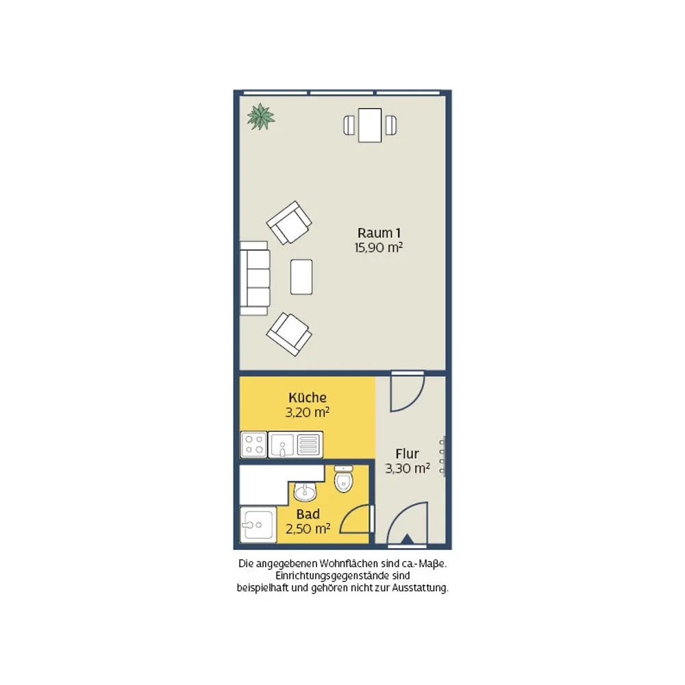 1 Zimmer Wohnung mit 25 m² in Leipzig – Bild 2