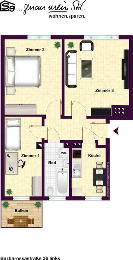 3 Zimmer Wohnung mit 58 m² in Chemnitz – Bild 4