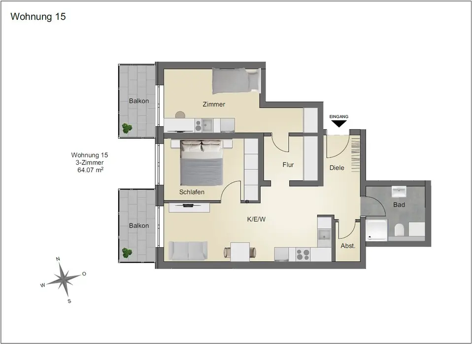 3 Zimmer Wohnung mit 64 m² in Villingen-Schwenningen – Bild 5