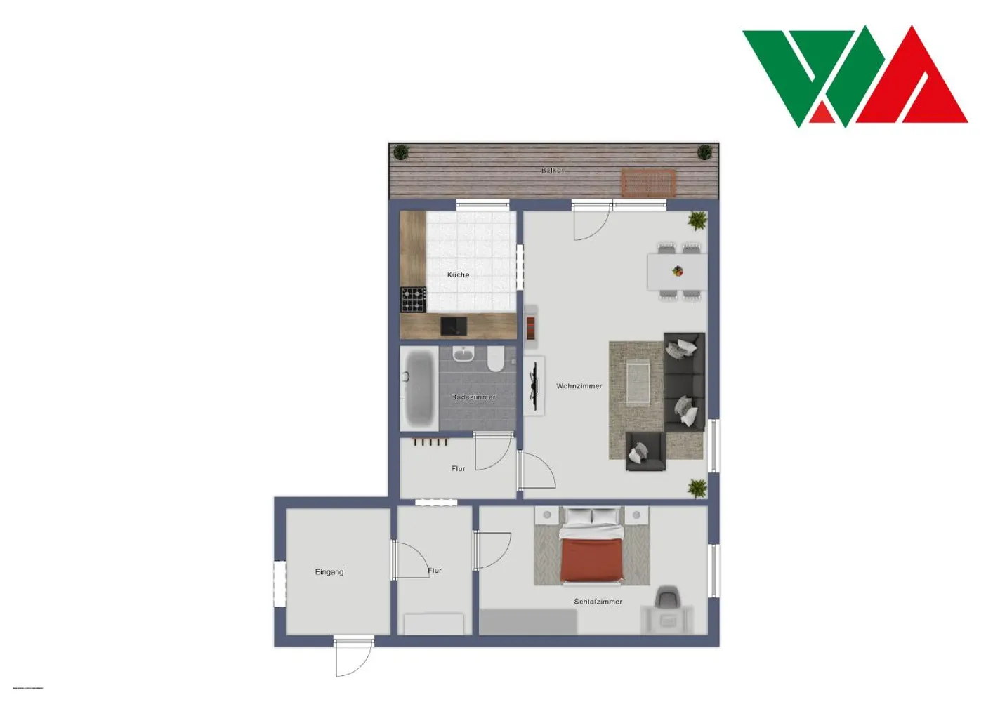 2 room apartment with 49 m² in Magdeburg – Photo 4