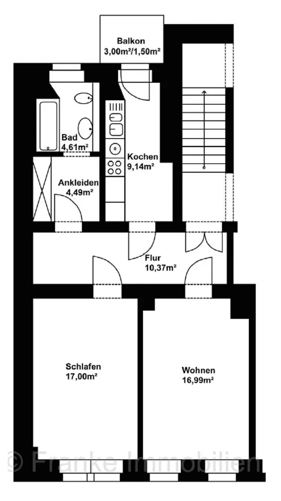 2 Zimmer Wohnung mit 64 m² in Dresden – Bild 1