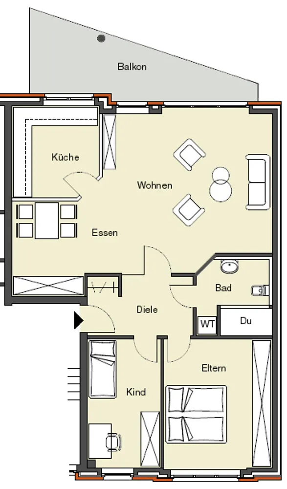 3 Zimmer Wohnung mit 87 m² in Düsseldorf – Bild 1