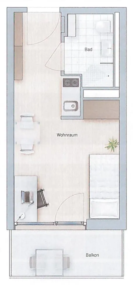 1 Zimmer Wohnung mit 24 m² in München – Bild 11