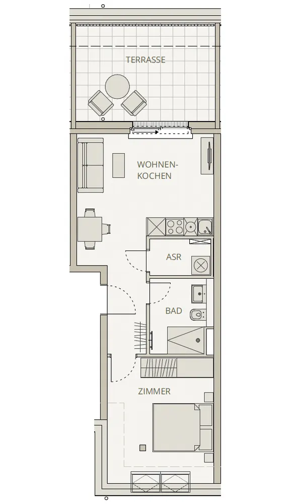 2 room apartment with 50 m² in Berlin – Photo 1
