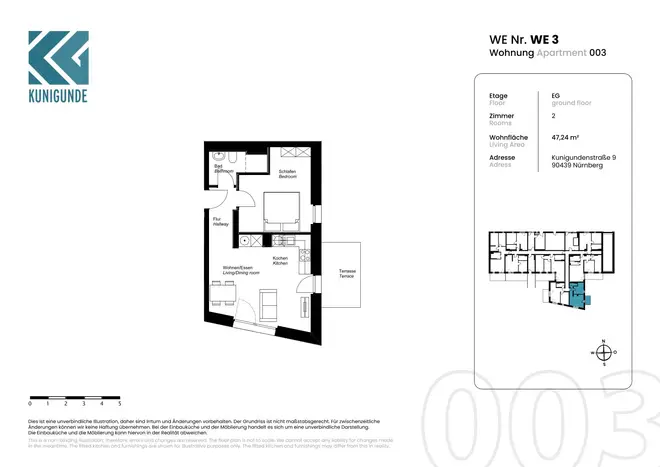 2 Zimmer Wohnung mit 47 m² in Nürnberg – Bild 9