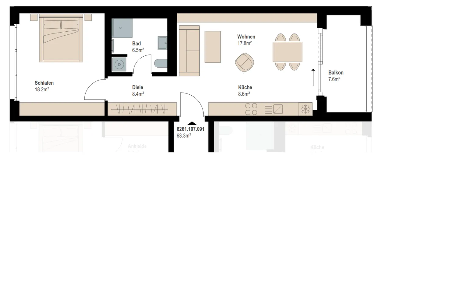 2 room apartment with 63 m² in Mannheim – Photo 1
