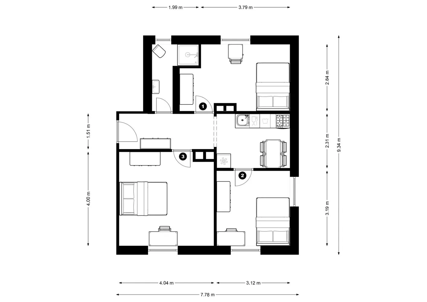 1 Zimmer Wohnung mit 32 m² in Frankfurt am Main – Bild 4